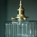 Clear Glass LED Copper Pendant Lighting for Minimalist Decor