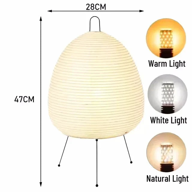 Rice Paper Floor Lamp for Living Room Bedroom (E27 Bulb)