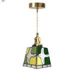 Peace Dove Tiffany Style LED Pendant Lamp - Colorful Glass, Copper Knob Switch