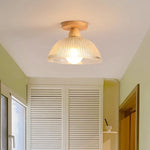 Wood Glass LED Ceiling Lights Modern Luminaria De Teto for Home Décor