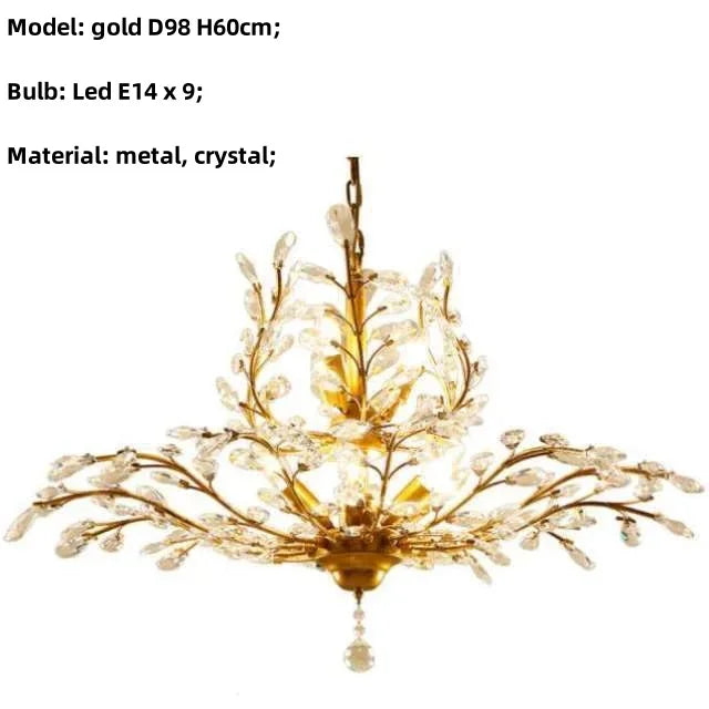 Afralia™ Crystal Chain Pendant Chandelier LED Lights for Indoor Decor