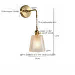 Brass Glass LED Wall Sconce Light for Living Room, Bedroom, Bathroom