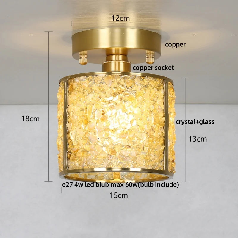 Column Glass Crystal Ceiling Light for Nordic Modern Home Decor