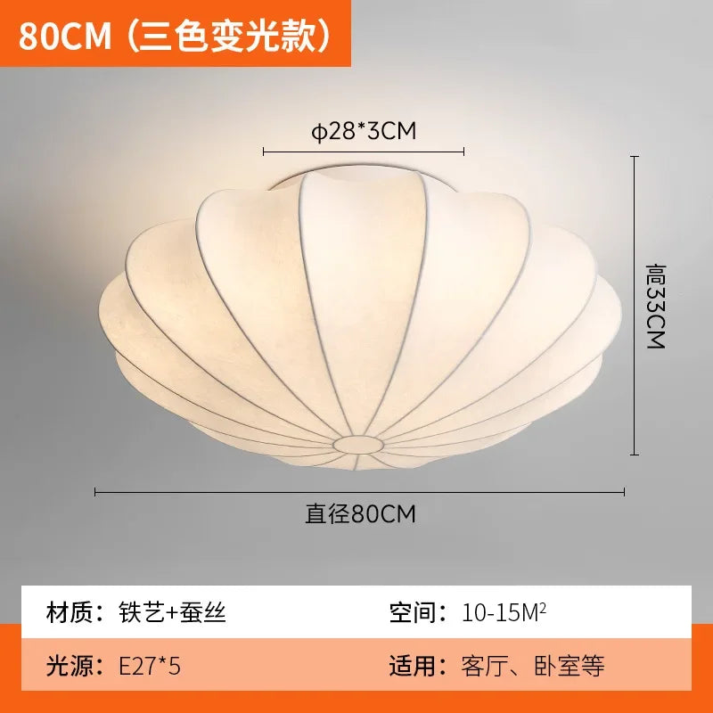 Silk Ceiling Lamp Downlight for Living Dining Bedroom