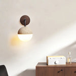 Yellow Travertine LED Wall Lights Coffee Bedroom Bedside Lamp Modern Nordic Decor