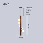 Burly Wood Walnut Glass Pendant Light for Living Room Bar Foyer