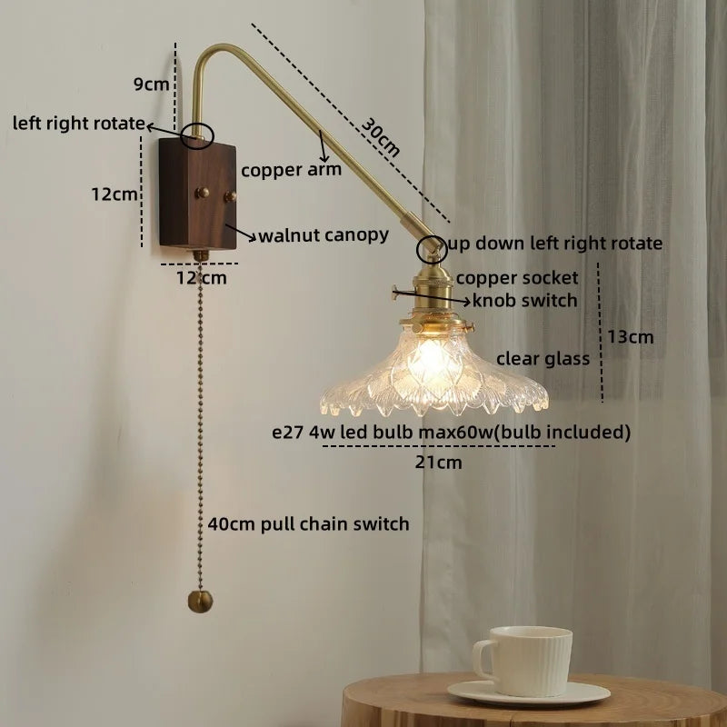 Copper Ceramic LED Wall Lamps Modern Style for Bedroom Living Room Bar