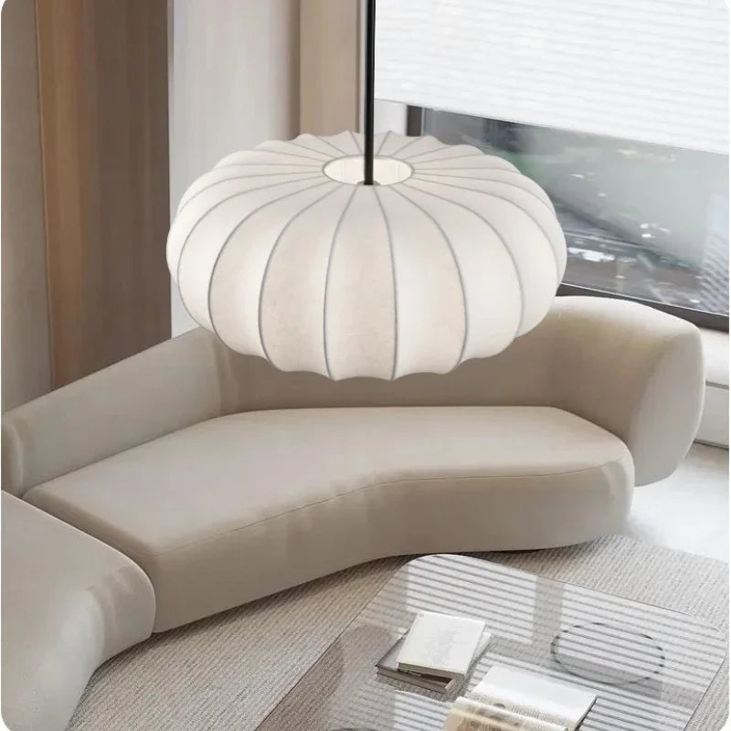 Silk Pendant Light | Elegant LED Chandelier for Dining Room and Bedroom