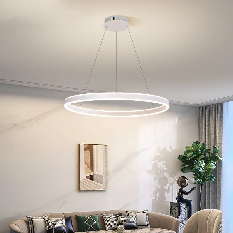 Circle Minimalist LED Pendant Light - Modern Indoor Hanging Lamp