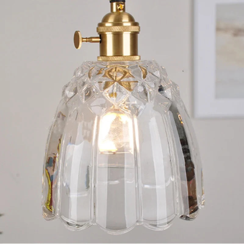 Afralia™ Clear Glass Pendant Lamp with Knob Switch for Modern Minimalist Decor