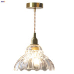 Modern Flower Glass LED Pendant Lamp with Copper Socket