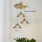 Pink Glass LED Pendant Lights Copper Modern Hanging Lamp Home Decor