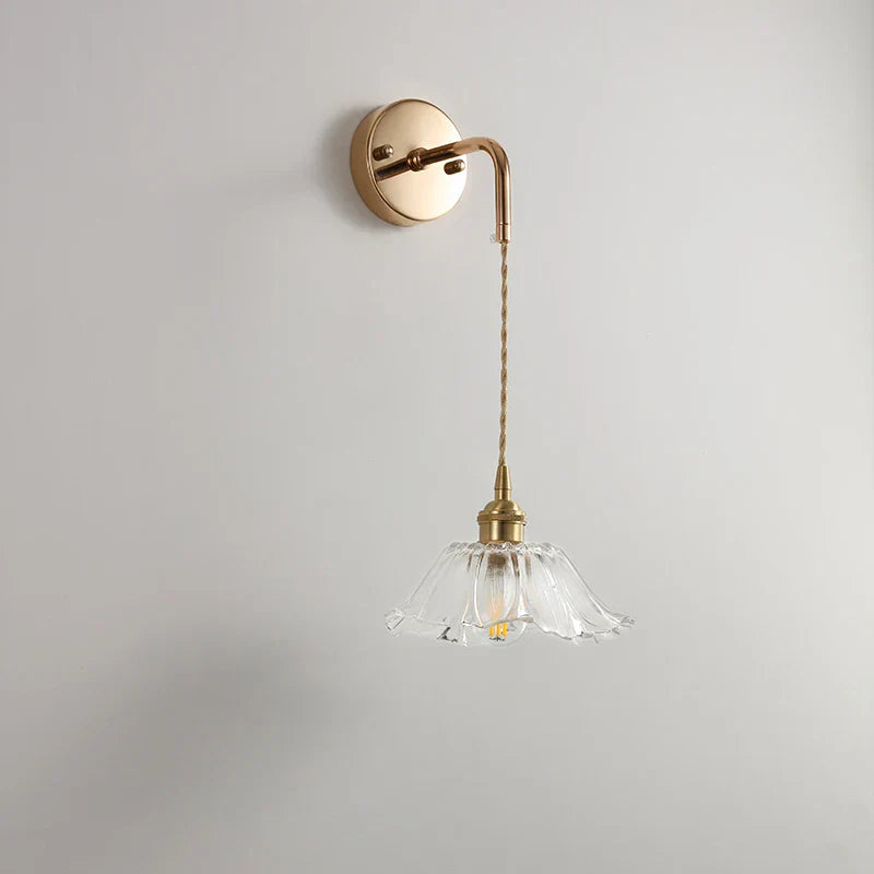 Clear Glass LED Wall Light | Modern Adjustable Nordic Copper Lamp Fixtures