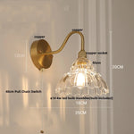Brass LED Wall Lights Pull Chain Switch Clear Glass Modern Vanity Mirror Light