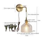 Brass Glass LED Wall Sconce Light for Living Room, Bedroom, Bathroom