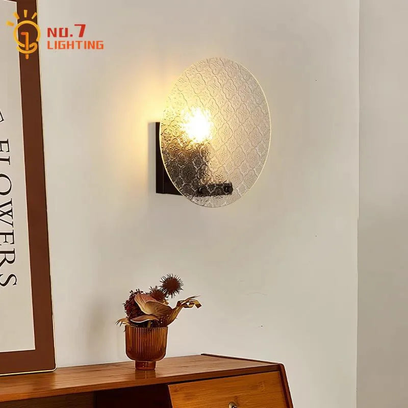Medieval Walnut/black LED Wall Lamp for Bedroom and Living Room