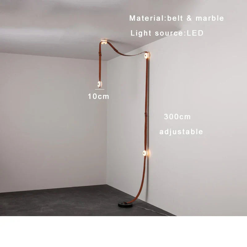 Soft Leather Marble Chandelier: Luxury Dimmable Lighting Fixture for Living Room or Cafe.