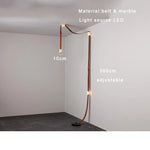 Soft Leather Marble Chandelier: Luxury Dimmable Lighting Fixture for Living Room or Cafe.