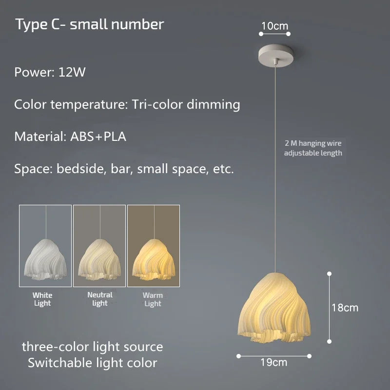 Modern 3D Printing Ceiling Chandelier for Home Dining Room Bedroom Decor