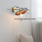 Walnut Wood LED Wall Sconce, Pull Chain Switch, Copper Socket, Bedroom Aisle Hallway
