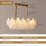 French Chandelier Garden Light with K9 Crystal | Elegant Pearl Shell Design