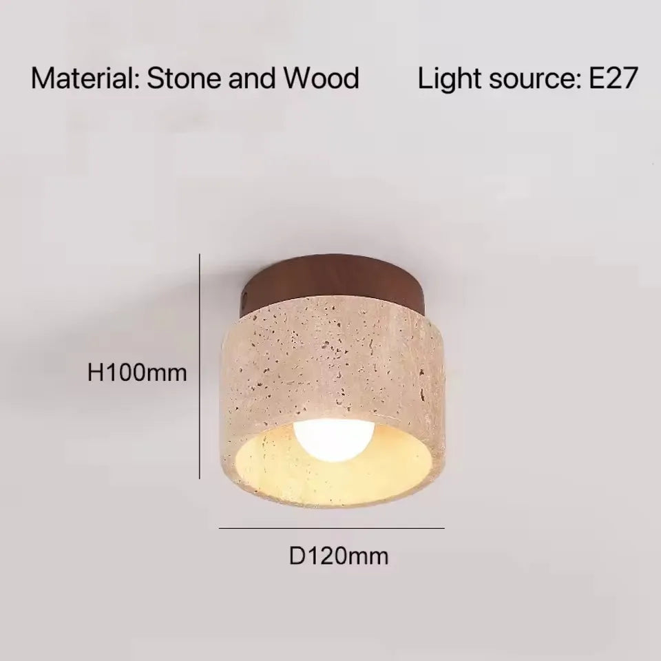 Travertine Stone Ceiling Downlight with E27 Bulb