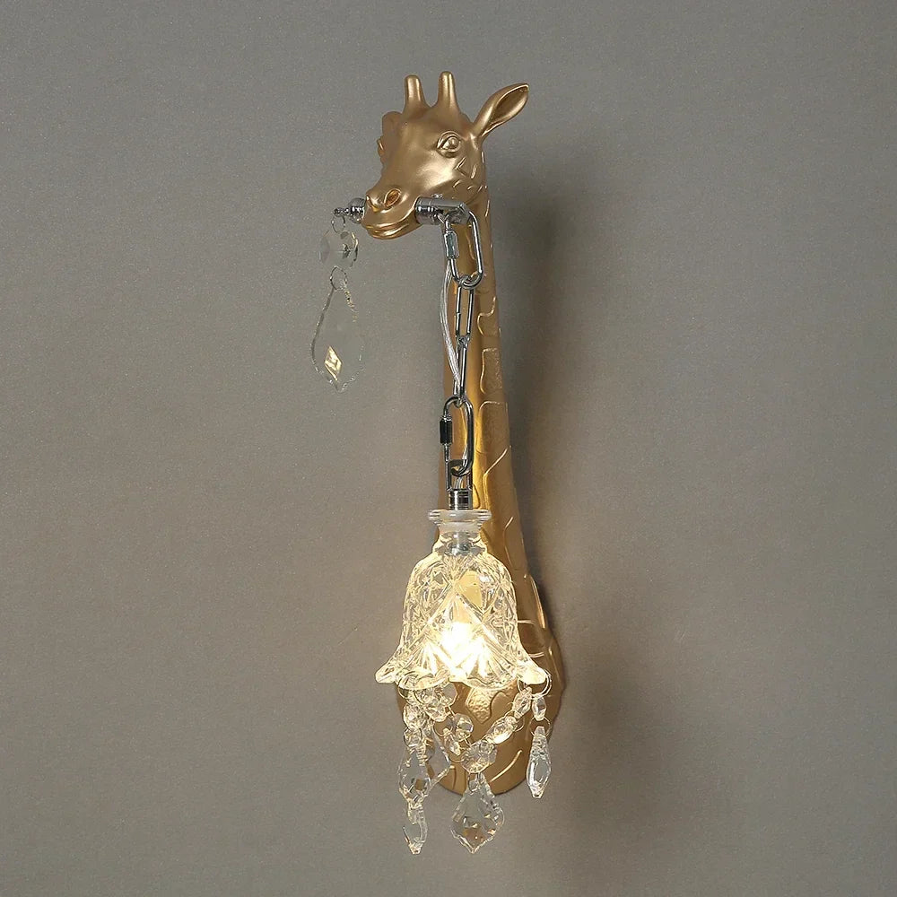 Giraffe Resin Wall Lamp Sconce Light for Bedside & Living Room Decor