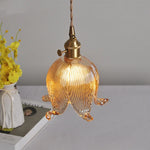 Copper Glass LED Pendant Light - Modern Adjustable Hanging Fixture for Home deco