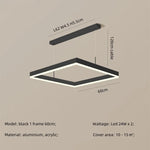 Modern Straight Pendant LED Light - Minimalist Painted Aluminium Chandelier