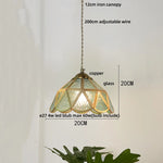 Afralia™ Copper LED Pendant Lamp Wood Globe Glass Nordic Modern Tiffany Hanging Lights
