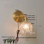 Afralia™ Loft Amber Glass LED Wall Light with Vintage Knob Switch
