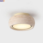 Yellow Travertine LED Ceiling Lamp Art Decoration for Home Lighting