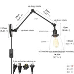 Afralia™ Vintage Industrial LED Wall Lamp with Pull Chain Switch & Clear Glass