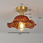 Smoke Gray Glass LED Ceiling Light - Modern Nordic Style