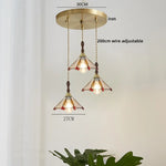 Pink Glass LED Pendant Lights Copper Modern Hanging Lamp Home Decor