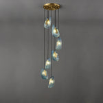 Blue Queen Crystal Glass Chandelier for Staircase Lighting