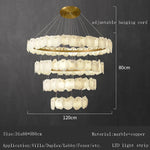 Spanish Marble Brass Chandelier: Luxury LED Lighting for Hotels & Villas