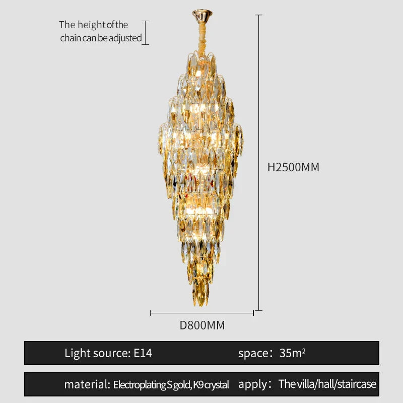 European Duplex Crystal Chandelier for Elegant Luxury Living
