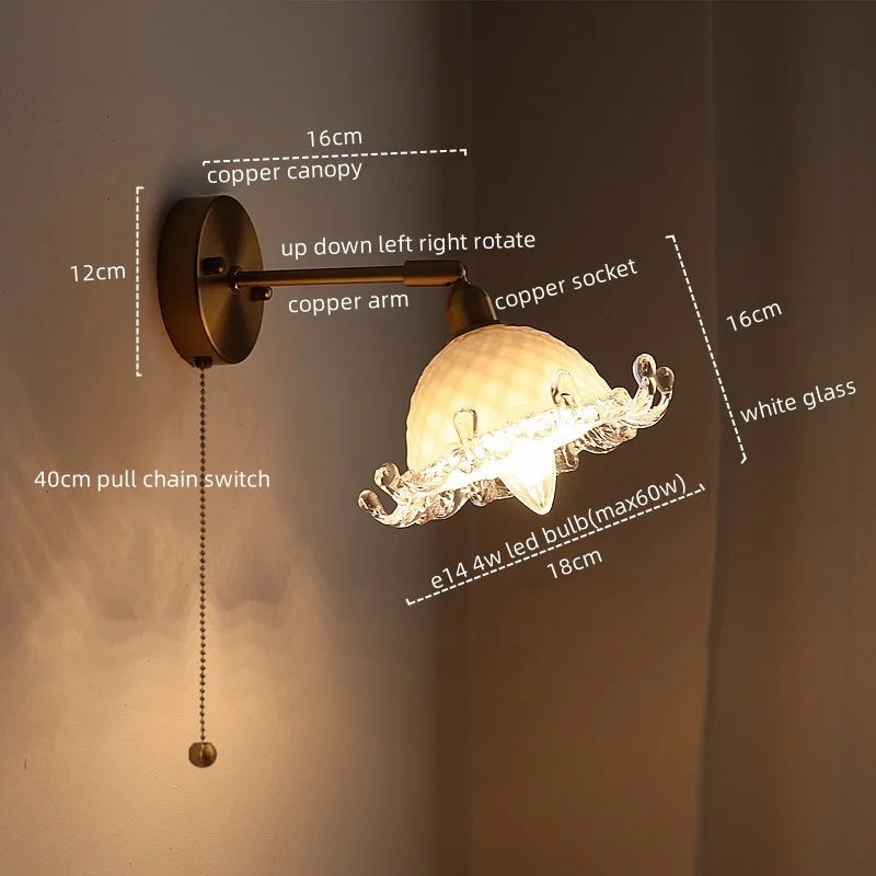 LED Copper Wall Light: Modern Nordic Interior Lamp for Bedroom, Bathroom, and Balcony