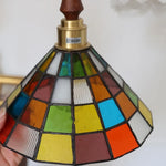 Afralia™ Walnut Wood LED Pendant Light with Colorful Glass Shades