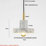 Afralia™ White Marble LED Pendant Light Fixture Copper Nordic Modern Hanging Lamp