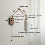 Ceramic Copper Swing Arm LED Wall Lights for Home Decor