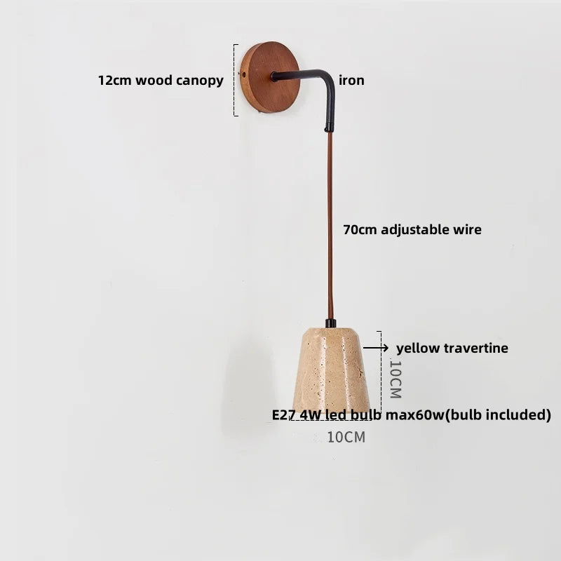 LED Travertine Stone Wall Lamp - Modern Nordic Stair Light