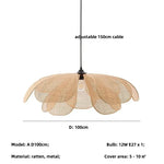 Wabi Sabi Rattan Pendant Lights for Dining Room - Petal Design LED Droplight