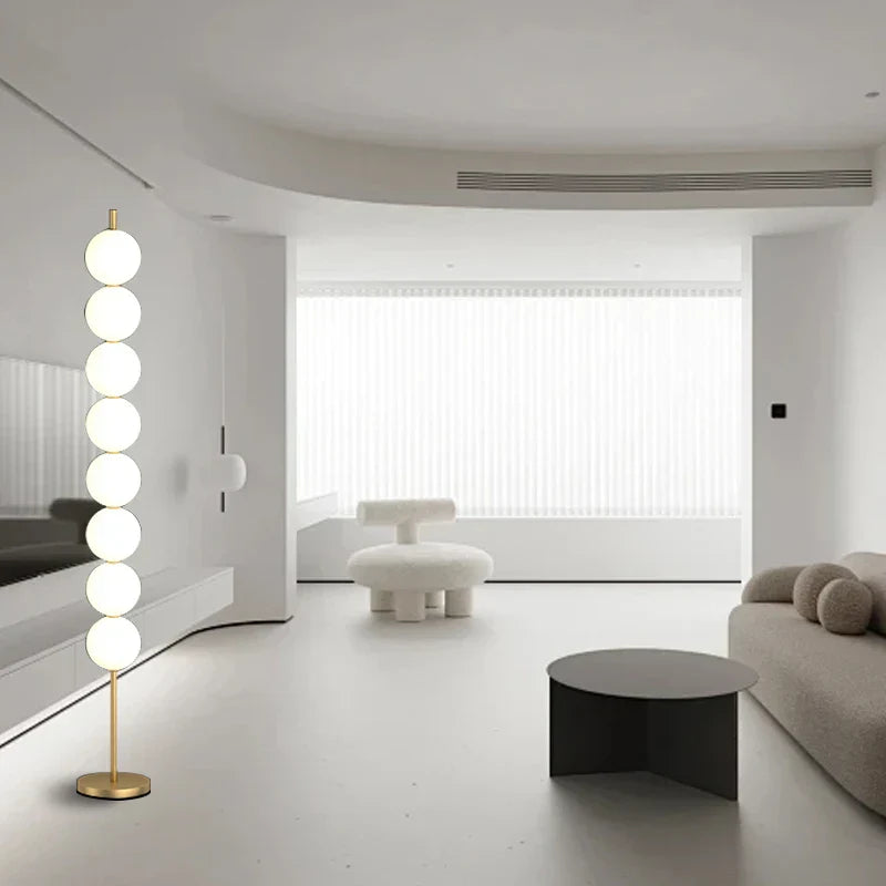 White Balls Floor Lamp: Modern Living Room Decoration & Mood Light