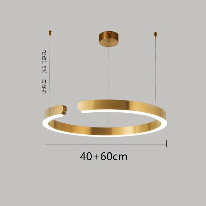 Nordic Ring LED Pendant Chandelier for Home Living Dining Kitchen Lighting