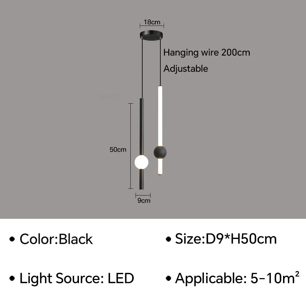 Nordic Simple LED Pendant Lamp | Living Room Bedroom Kitchen Restaurant Decor