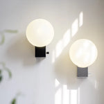 Glass Ball Wall Sconce Light: Metal Base, G9 Bulb