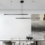 Modern Gold Black Led Pendant Lights, Dimmable, L80cm, Aluminium, Dining Room Hanging Lamp