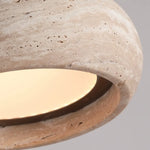 LED Pendant Lamp Yellow Travertine Adjustable Wabi Sabi Light